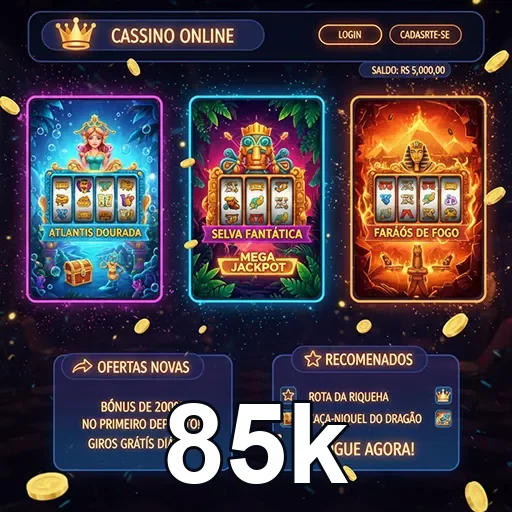 Tela do app 85k com acesso rápido sem loja