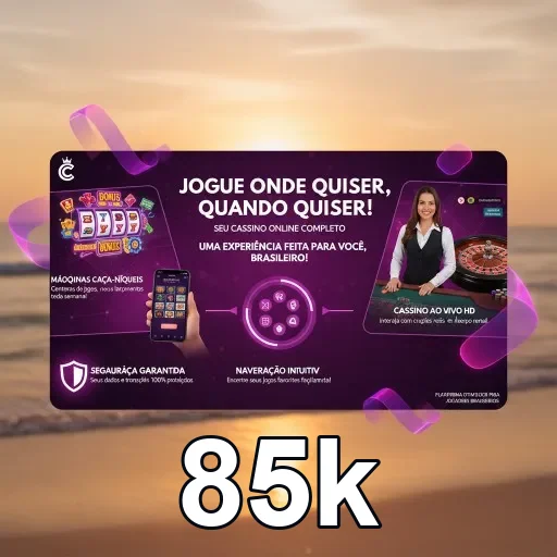 Tela do 85k no celular com login rápido e seguro